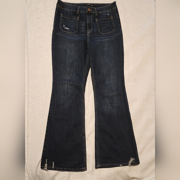 SINCERELY HULES SIZE 11/30 Blue Flare Wide Leg Jeans - Picture 2 of 14